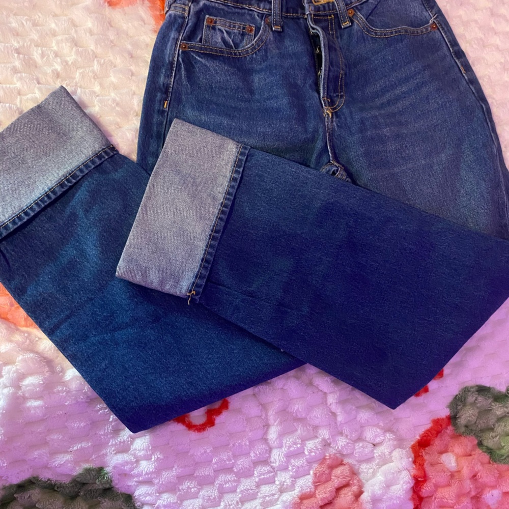 Universal Thread Blue Cuffed Straight Leg Jeans